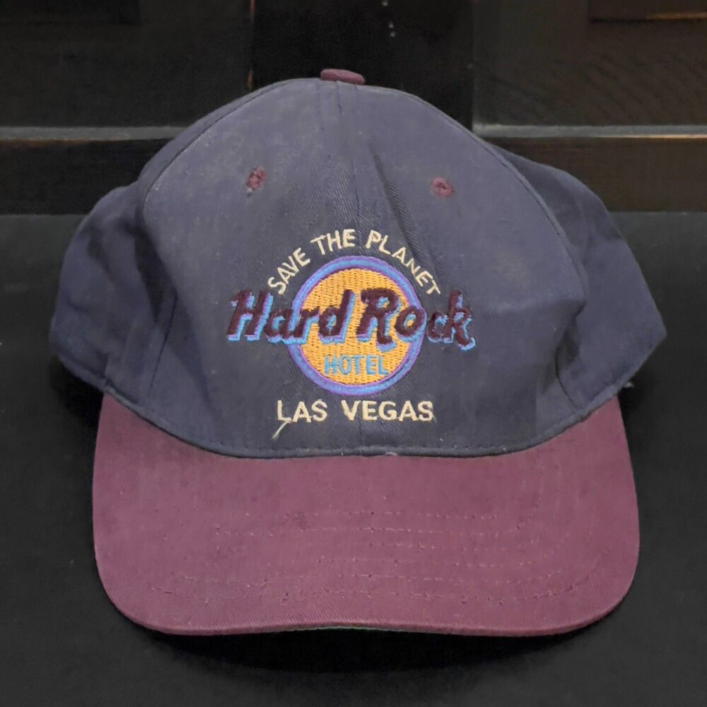 Vintage 90s Hard Rock Hotel Hat Cap Las Vegas Save The Planet USA Made Snapback